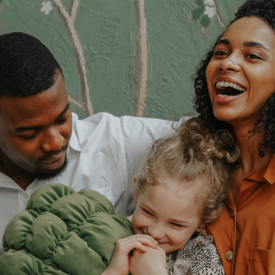Laughing family