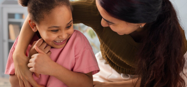 medium shot mother girl home